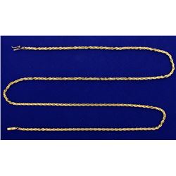 Italian Made 30 Inch Thick Rope Style Neck Chain