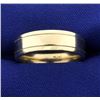 Men's 7mm Wide Wedding Band with Beaded Edge