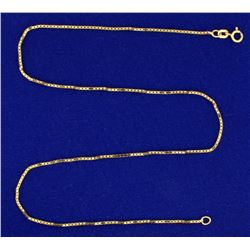 16 Inch Box Link Neck Chain in 14k Gold