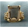 10ct Smoky Topaz and White Sapphire 14k Gold Ring