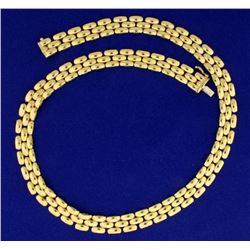 17 Inch Panther Link 18k Gold Necklace