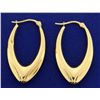 Image 2 : Elongated Hoop 14k Gold Earrings