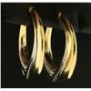 Image 2 : Designer Yellow and White Gold Hoop Earrings
