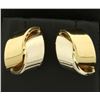 Image 1 : Ribbon Design White and Yellow Gold Earrings