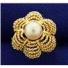 Image 1 : Pearl Designer Ring in 14k Gold