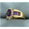 Image 2 : Amethyst and Diamond Ring