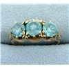 Antique 3 Stone Blue Topaz Ring