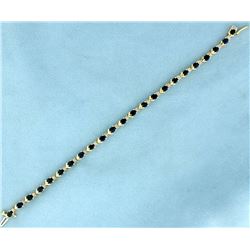 6ct Sapphire and Diamond Tennis Bracelet