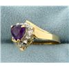 Image 2 : Amethyst Heart and Diamond Ring