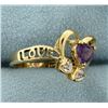 Image 2 : Love You Amethyst and Diamond Ring