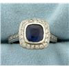 Natural Sapphire and Diamond Ring
