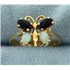 Butterfly Opal and Sapphire Ring