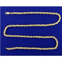 22 1/2 Inch Rope Style Neck Chain in 14k Gold