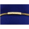 Image 1 : Curb Link Bracelet with Diamonds in 14k Gold