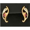 Image 1 : Ruby Designer Earrings in 14k Gold