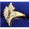Image 2 : 1ct TW Diamond Designer Ring with Round and Baguette Diamonds in adjustable/arthritic shank
