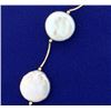 Image 2 : Natural Mother of Pearl Necklace in 14k Gold
