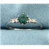 Image 1 : Green Tourmaline and Diamond Ring