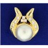 Image 1 : South Sea Pearl and Diamond Pendant or Slide