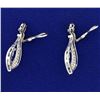 Image 2 : Diamond Clip Back Dangle Earrings in 14k White Gold