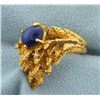 Image 1 : Custom Leaf Design Star Sapphire and Diamond Ring