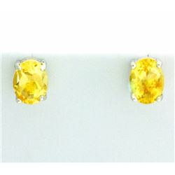 Oval Citrine Stud Earrings