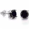 Midnight Sapphire Stud Earrings 6MM in Sterling Silver