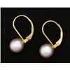 Image 2 : Lavender Pearl Earrings in 14k Gold