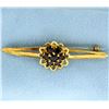 Image 1 : Vintage 18k Yellow Gold and Garnet Pin