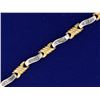Image 2 : 14k Yellow and White Gold Diamond Bracelet