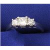 Image 1 : 1ct TW Three Stone Princess Cut Diamond Ring