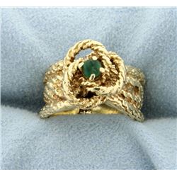 14K Natural Emerald Ring