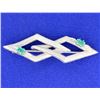 Image 1 : Antique Emerald & Diamond Pin