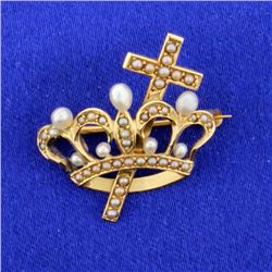 Vintage Crown/Cross Pin