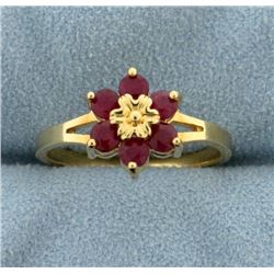 Natural Ruby Flower Ring