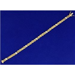 Italian Made Intricate Woven S Link Diamond Bracelet