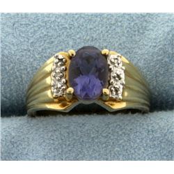 1.5ct Natural Tanzanite and Diamond Ring