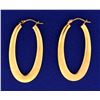 Image 1 : Rose Gold Oval Hoop Earrings