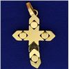 Image 2 : 14k Gold Unique Flexible Cross Pendant