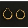 Image 2 : 18k Gold Vintage Hoop Earrings with Unique Crackle Finish