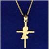 Image 2 : First Communion Pendant with Chain in 14k Gold