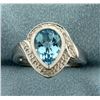 Image 1 : Diamond and Blue Topaz Ring