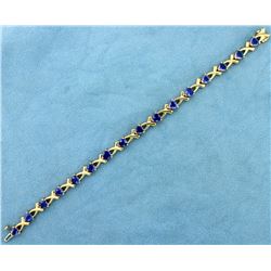12ct TW Tanzanite Bracelet in 14k Yellow Gold