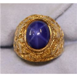 Heavy Men's Star Sapphire Ring