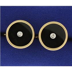 Onyx and Diamond Cufflinks