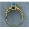 Image 3 : Swiss Blue Topaz and Diamond Ring