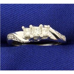 1/2ct TW Princess cut 3 Stone Diamond Ring