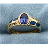 Image 1 : Tanzanite, Black Opal, and Diamond Ring