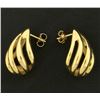 Image 2 : Designer Tear Shaped 14k Gold Earrings