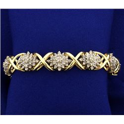 Over 7 ct TW Diamond Bracelet in 14k Gold